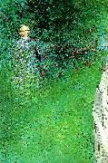 Carl Larsson i hagtornshacken oil painting reproduction